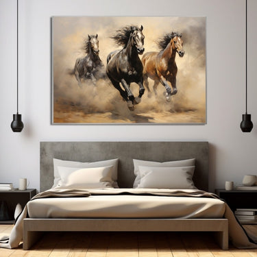 Three Running Horses Painting